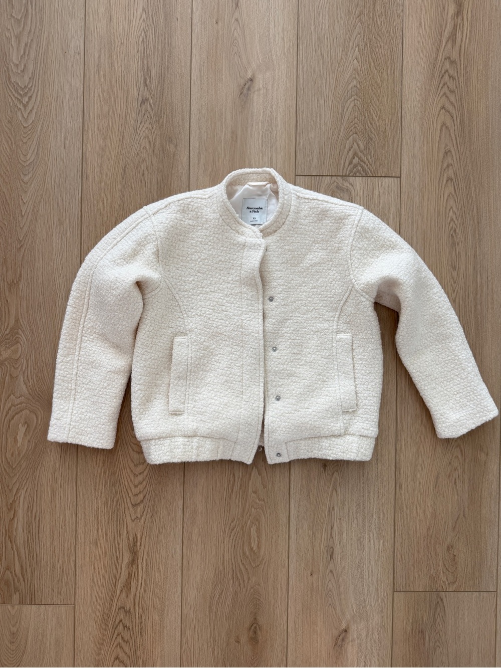 Abercrombie & Fitch Cream Sherpa Puffer Jacket - Kids